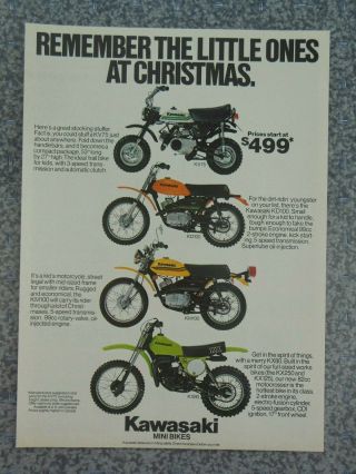 Vintage 1978 Kawasaki Kv75 Kd100 Km100 Kx80 Mini Bike Motorcycle Advertisement