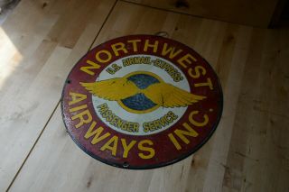 Antique Northwest Airways Sign,  U.  S.  Airmail Express Passenger Service