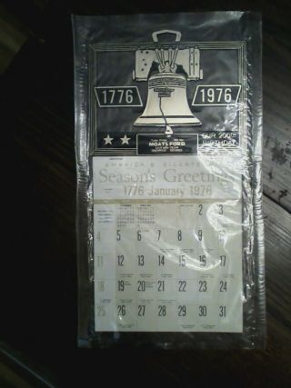 Bicentennial Calendar,  1976 - Moats Ford - Defiance Oh,  Sherwood Oh