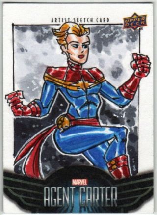2018 Upper Deck Agent Carter Captain Marvel By William Withers Sketch Card