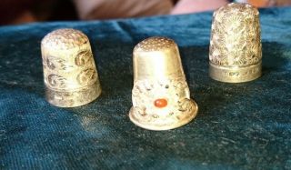 Vintage Sterling Silver Thimbles (3)