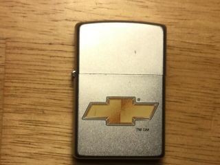 Zippo Lighter Chevy Emblem Brushed Chrome Cosmetic Has Spark