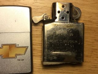 Zippo Lighter Chevy Emblem brushed chrome cosmetic has spark 5