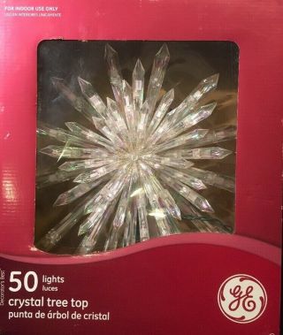 General Electric,  (decorators Best) 50 Lights Gorgeous Crystal Tree Topper - 14”t