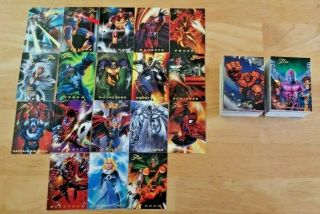1994 Fleer Flair Marvel Universe Complete Set (150),  Complete Power Blast (18)