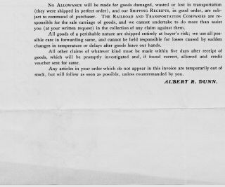 Apr 18,  1908 A.  R.  Dunn Tobacco Cigars and Fine Confectionery paper invoice 2