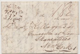 1823 Washington Dc Stampless Folded Letter To Skaneateles Ny Good Travel Content