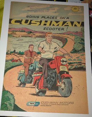 1959 Cushman Scooter Comic - 1959 Cushman Advertising