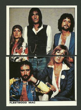 Fleetwood Mac - Vintage Panini Pop Rock Music Stickers 33 - 34