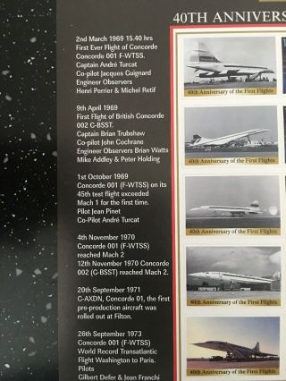 CONCORDE SHEET.  40TH ANNIVERSARY OF THE FIRST FLIGHTS.  FACTUAL SHEET 3