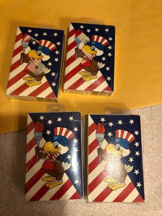 4x Nip - Sam The Olympic Eagle 1984 Deck Of Playing Cards
