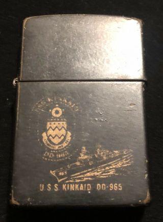 Vintage Zippo Lighter Uss Kinkaid Dd - 965
