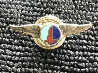Vintage “eastern Airline” Pilot “years Of Service” Sterling Silver Wing Pin Eal
