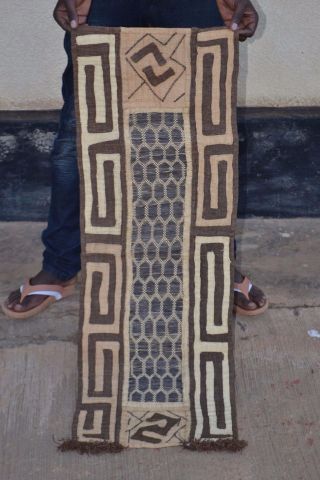 African Tribal Art,  Kuba Textile Handwoven Raffia From Congo (drc)