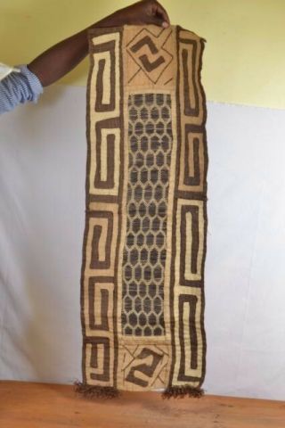 African tribal art,  Kuba Textile Handwoven Raffia from Congo (DRC) 4
