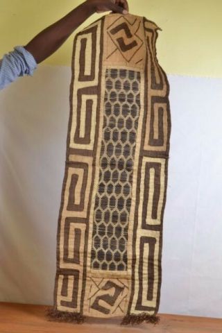African tribal art,  Kuba Textile Handwoven Raffia from Congo (DRC) 5
