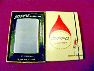 1970 Zippo Brushed Chrome Lighter 200 -
