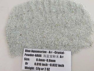A Natural Blue Aquamarine Crystal Gemstone Specimen Grinding Sand Powder Healing