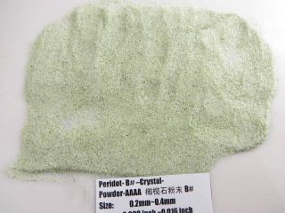 B Natural Green Peridot Crystal Gem Stone Specimen Grinding Sand Powder Healing
