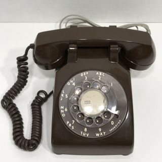 Vintage Itt Brown Rotary Dial Desk Telephone