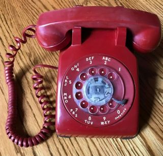 Vintage Red Western Electric Rotary Dial Phone Hot Line