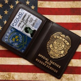 Resident Evil S.  T.  A.  R.  S.  Cool Leon Metal Police Badge Id Card Wallet Holder
