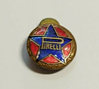 Antique Rare Botton Lapel Pin Badge From Pirelli Tires