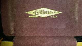 Vintage Gillette gold tone metal safety razor w box 3
