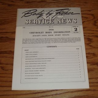 1956 Chevrolet Body By Fisher Service News Vol 15 Number 2 56 Chevy