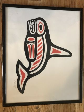 Pacific Northwest Coast Native Art - Whale Print - Signed - 11.  5 By 9.  5