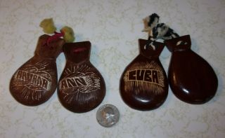 Vintage Wooden Castanets.  Cuba & Havana From The 1950 