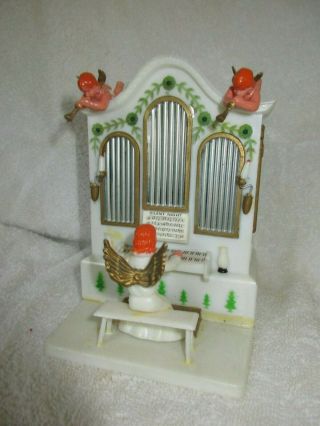 Vintage Musical Angel At Organ Music Box Christmas Holiday Decorations