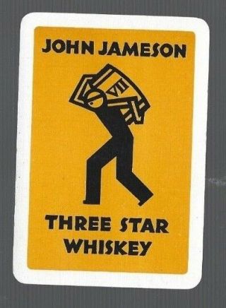Swap Playing Cards 1 Vint Eng Wide Advt For John Jameson Three Star Whiskey D73