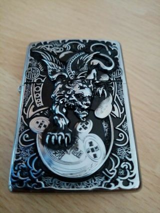 Silver Devil Dragon 2011 Never Been Comes With Zippo Insert