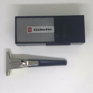 Vintage Gillette Techmatic Razor In Plastic Case Injector Razors