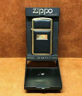 Vintage Zippo Monogrammed Ms Brass Lighter W/ Case Bradford Pa