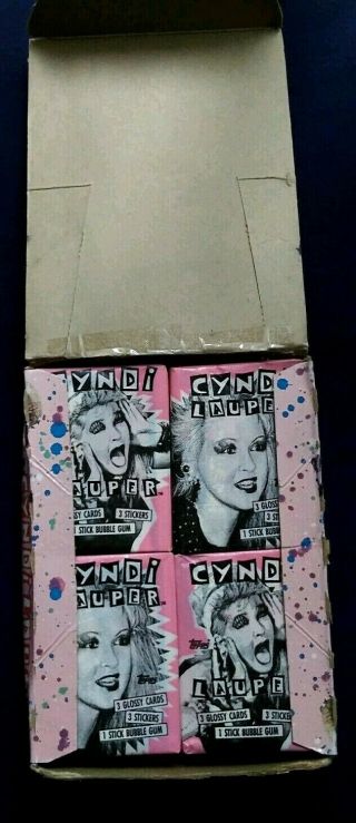 Vintage 1985 Topps Cyndi Lauper Trading Cards Box 36 Wax Packs 2