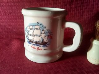 Vintage Old Spice Shaving Cup Mug & Brush Grand Turk Ship