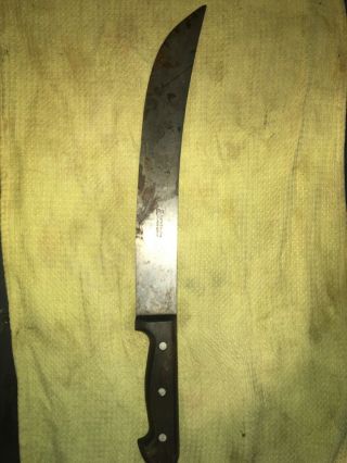 Antique Vintage Gustav Emil Ern Carbon Steel Butcher Knife 12 " - 17.  5 "