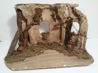 Christmas Nativity Wood Stable Creche Only 8 " Tall (for 5 " Figures)