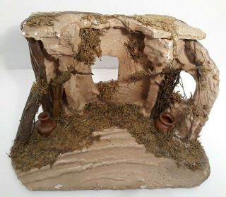 Christmas Nativity Wood Stable Creche Only 8 