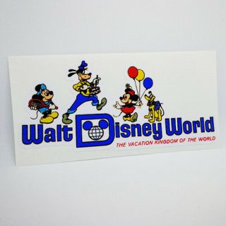 Walt Disney World Decal / Vintage Style Vinyl Travel Sticker,  Luggage Label