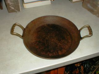 Vintage Hand Hammered Cast Iron Copper Paella Double Handle 12 " Pan Mtl.  Canada