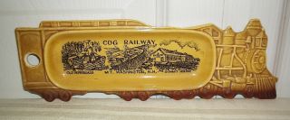 Cog Railway Mt.  Washington,  Nh Souvenir Trinket Tray 9 " Made In Japan