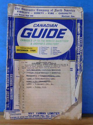 Canadian Guide 1964 December Gazetteer & Shipper’s Directory