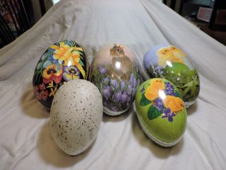 Colorful Paper Mache Eggs (5) From Germany