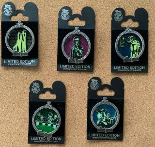Disney Haunted Mansion Limited Edition Glow In The Dark Pin Set - 5 Pins