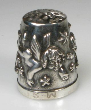 Thimble Sterling Silver With Angels Wengert Germany