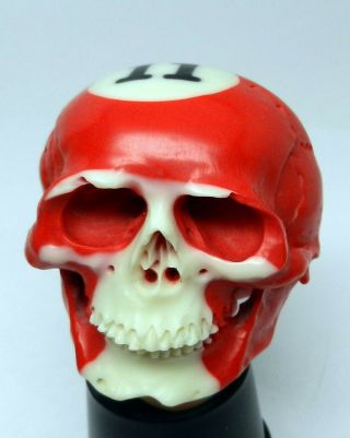 Hand Carved Billiards Pool Ball 11 Highly Detailed Human Skull Sculpture Art