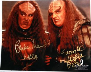 Barbara March & Gwynyth Walsh Star Trek Next Generation 8 " X10 " Autographed Photo